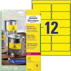 Watervaste etiketten avery l6107-20 geel 99.1 x 42.3 mm