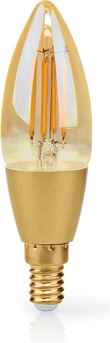 Nedis smartlife led filamentlamp - wi-fi - e14 - 470 lm - 4.90 w - warm wit - 1800 - 3000 - glas - android ios - kaars - 1 stuks