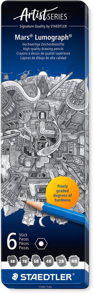 Staedtler - artist series - mars lumograph potlood - set 6 st