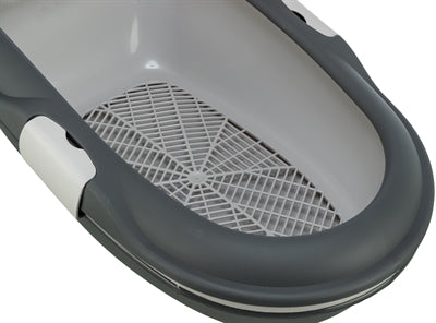 Trixie berto kattenbak open met scheidingssyteem grijs pastelblauw graniet