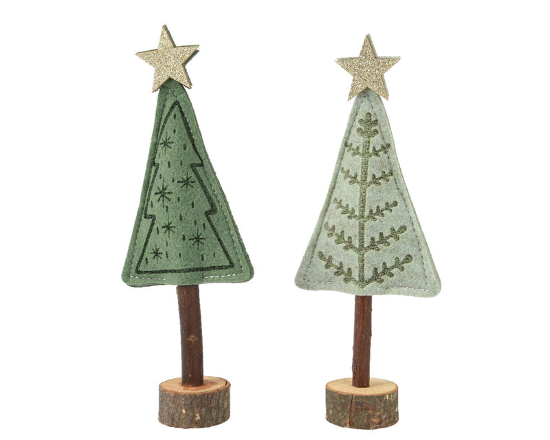 Chargez l'image dans la visionneuse de la galerie, Decoris decoratief kerstboom van vilt, groen 8x4x20cm
