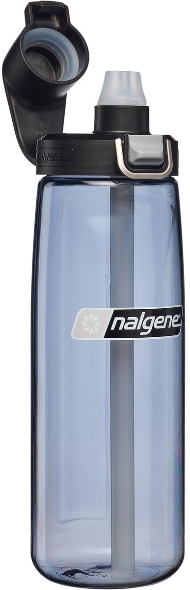 Nalgene - straw bottle - drinkfles - waterfles - rietje - 650ml grey black cap sustain nieuw!