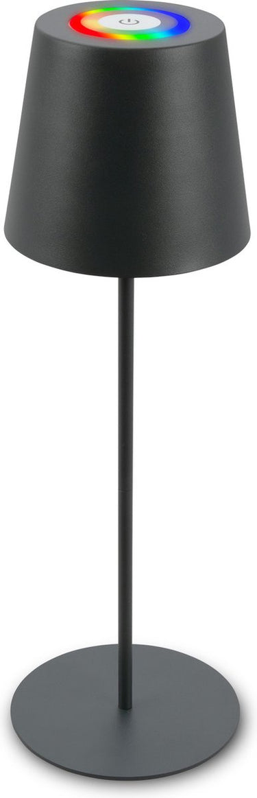 B.k.licht briloner - oplaadbare rgb tafellamp - snoerloze lamp - met touch dimbaar - voor binne en buiten - in hoogte verstelbaar - 36cm x 10,5 cm - antraciet
