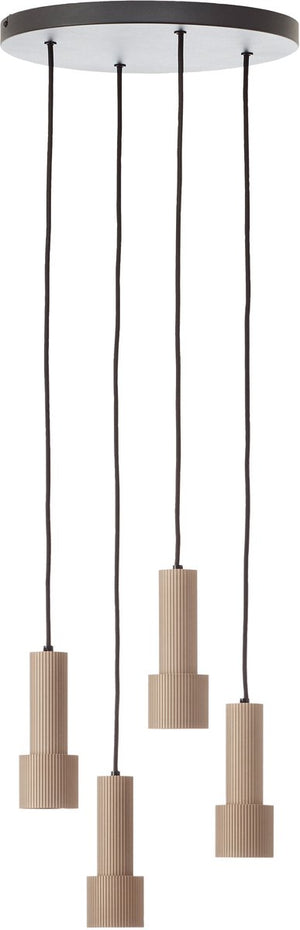 Brilliant cadiz - hanglamp - rond - led 4xgu10 - brons - zwart