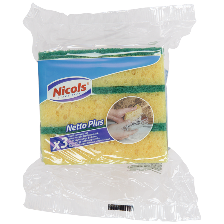 Afbeelding laden in galerijviewer, Nicols 1061449 - synthetisch schuurspons netto plus x3 | 6 stuks
