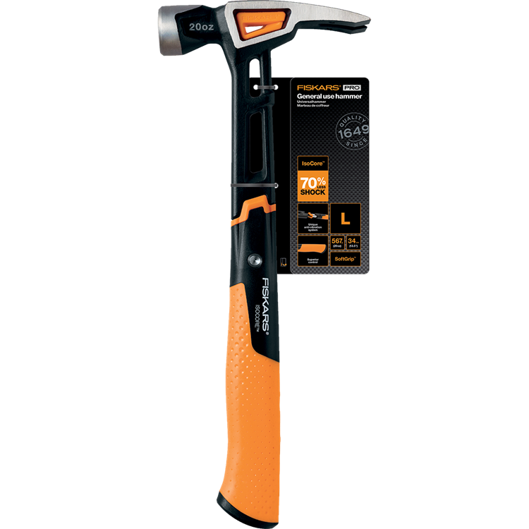 Afbeelding laden in galerijviewer, Fiskars isocore - timmermanshamer - l - schokabsorberend - magnetische nagelhouder
