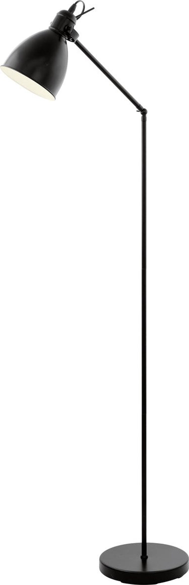 Eglo priddy vloerlamp - e27 - 137 cm - zwart wit