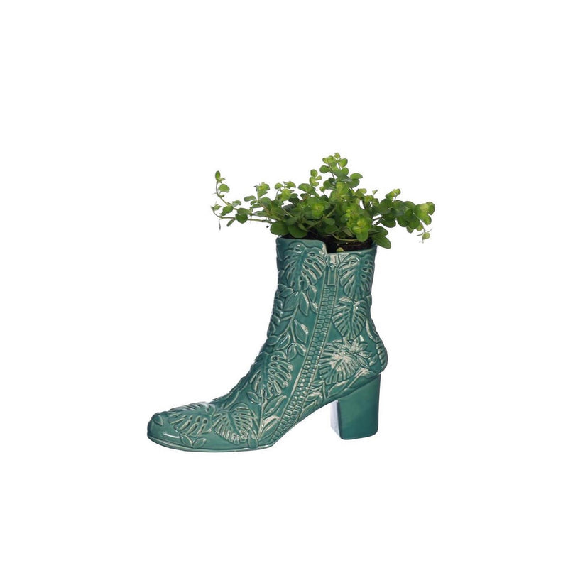 Afbeelding laden in galerijviewer, Ideas 4 seasons vaas bootie petrol ã˜7x22x19cm
