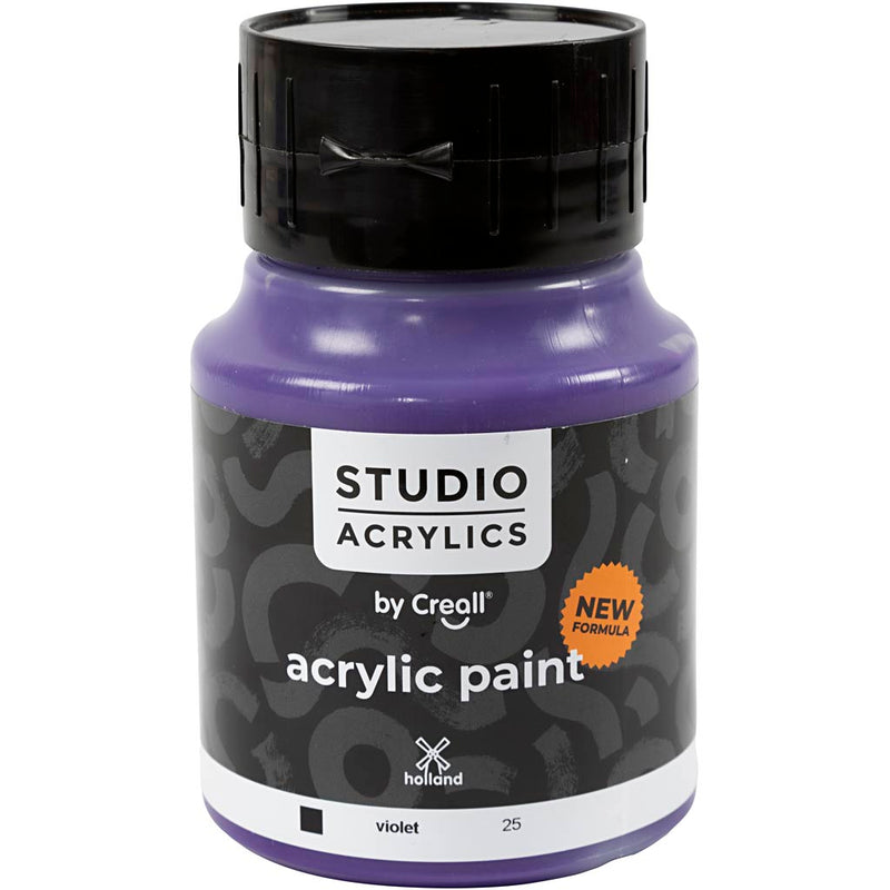 Afbeelding laden in galerijviewer, Https: www.cchobby.nl creall-studio-acrylverf-dekkend-violet-25-500-ml-1-fles
