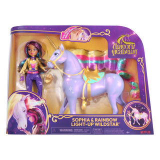 Afbeelding laden in galerijviewer, Unicorn academy gift set unicorn wildstar rainbow light up pop sophia
