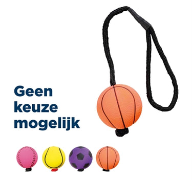 Trixie sportbal aan touw schuimrubber drijvend assorti