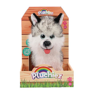 Pluchiez husky knuffel interactief speelgoed met uitlaten en blafgeluid.