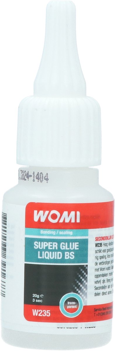 Womi secondelijm w235 – 20 g transparant – snelhechtend – sterke multimateriaalverbinding