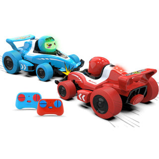 Gear2play rc neon bumper cars pro duoset - rc formule 1 battle cars - ga een botsduel aan!