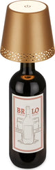 Briloner flaska - led tafellamp oplaadbaar - fles top lamp - dimbaar met touch - voor binnen en buiten - draadloos - goud - ø11x9 cm