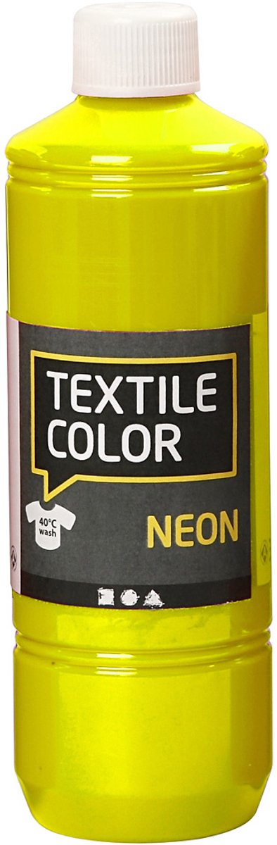 ギャラリービューアに画像をロードする, Creotime textile color semi-dekkende textielverf - neon geel, 500ml
