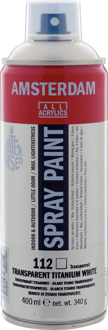 Amsterdam spuitbusverf - spraypaint - #112 - titaanwit transparant - - 400ml