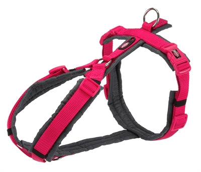 Load image into Gallery viewer, Trixie hondentuig premium trekking fuchsia grijs
