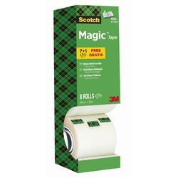 Scotch tape magic 810 transparant 7 rollen + 1 gratis 19mm x 33m