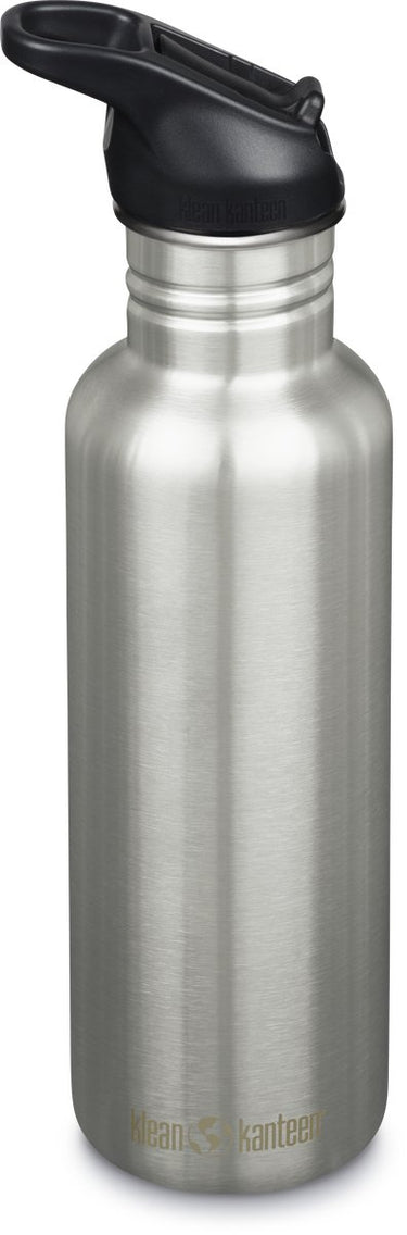 Klean kanteen rvs drinkfles - classic flip sportdop - 800 ml - brushed stainless