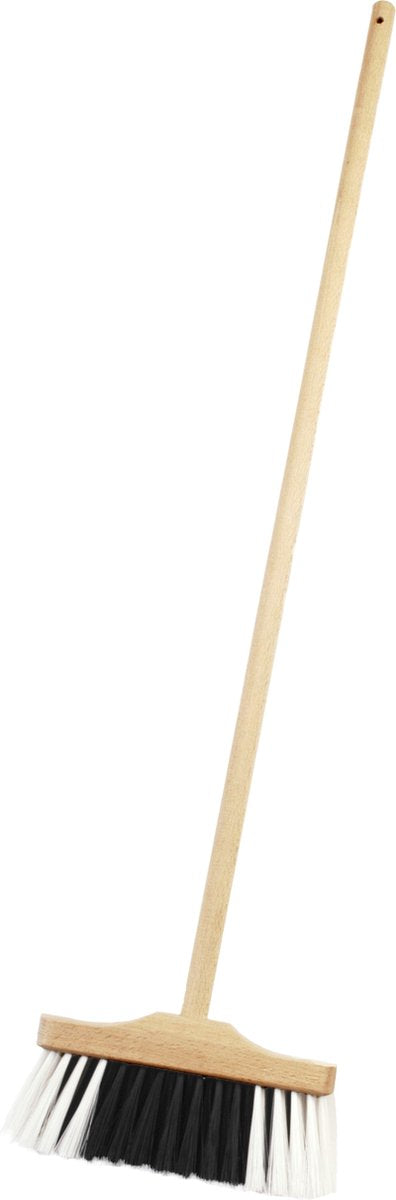 Klein toys pure fresh kinderbezem - incl. houten handvat - 18x5x60 cm - zwart wit