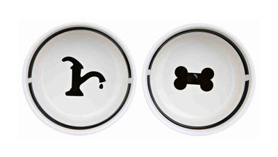 Load image into Gallery viewer, Trixie Voerbak drinkbak set eat on your feet wit zwart
