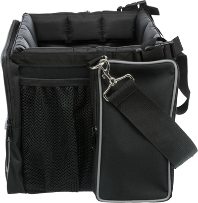 Load image into Gallery viewer, Trixie fietsmand voor aan stuur nylon zwart grijs
