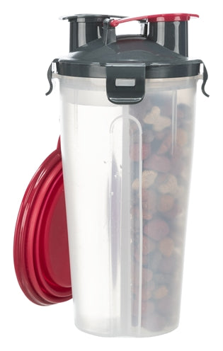Trixie waterfles voerfles inclusief reisbak kunststof silicone