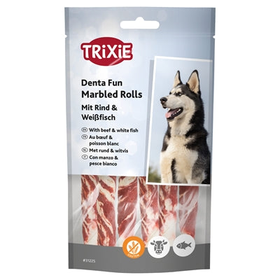 Load image into Gallery viewer, Trixie Denta fun marbled beef chewing rolls
