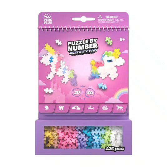 Plus-plus plus plus puzzel met nummers van eenhoorn
