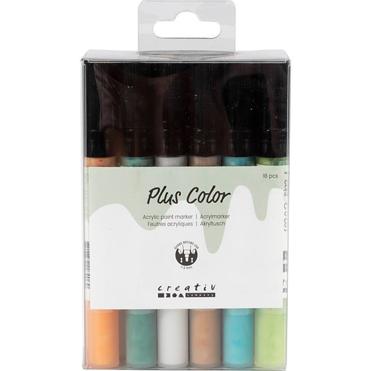 Creativ company plus color acrylstiften acrylverf marker, 18st.