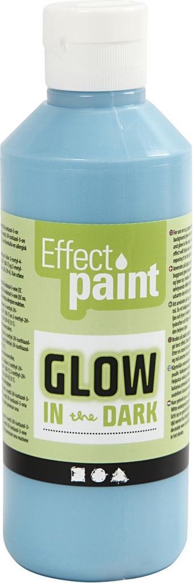 Afbeelding laden in galerijviewer, Creotime glow in the dark verf - lichtblauw, 250ml
