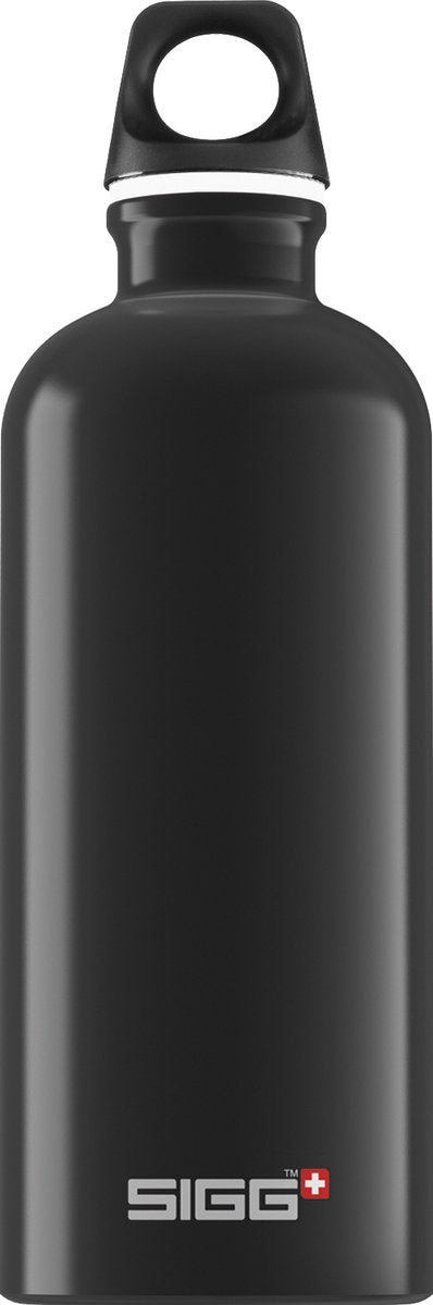 Sigg | traveller 0.6l zwart | aluminium drinkfles