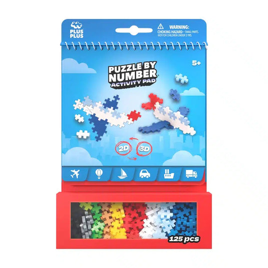 Plus-plus plus plus puzzel met nummers van vliegtuigen