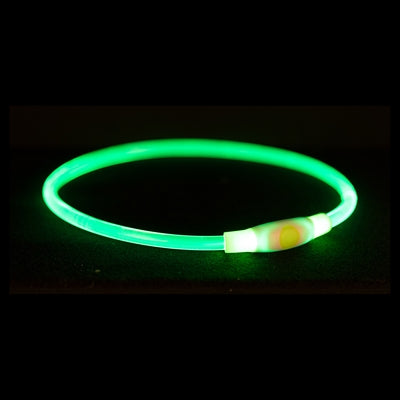 Trixie lichtgevende halsband usb flash light oplaadbaar tpu groen