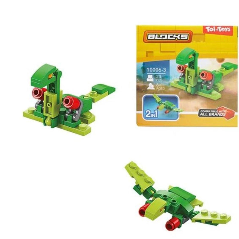 Load image into Gallery viewer, Toi-toys toi toys blocks bouwstenen dino of robot
