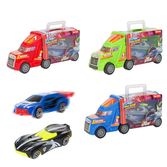 Toi-toys turbo racers vrachtwagen met raceauto's, 3dlg.