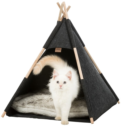 Load image into Gallery viewer, Trixie kattenmand tipi vilt antraciet

