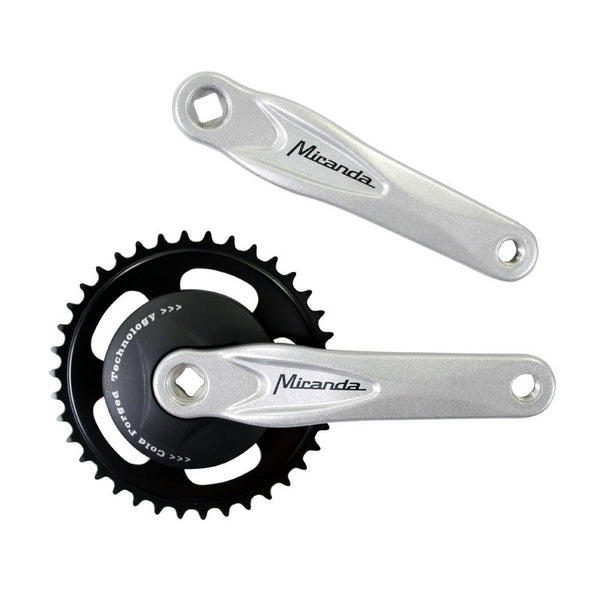 Miranda crankset alfa 1 38 tands alu nexus 95 mm disk zwart gepolijst