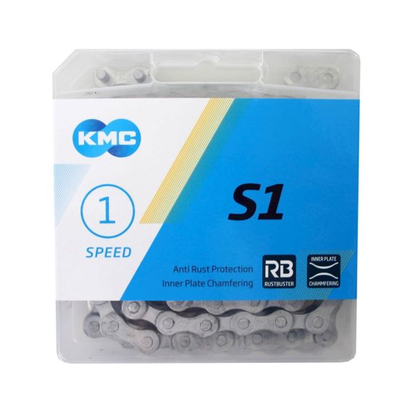 Load image into Gallery viewer, KMC Stadsfiets Fixed Gear Fietsketting 112 schakels zilver
