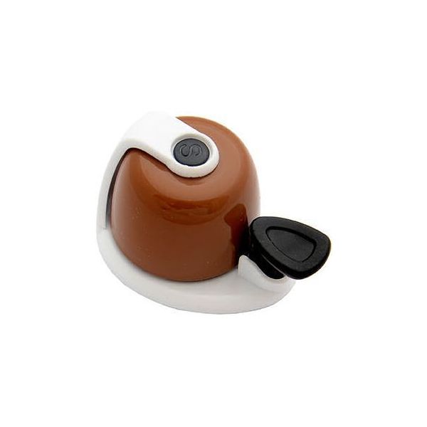 Load image into Gallery viewer, Simson fietsbel Allure bruin-wit op kaart
