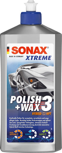Sonax auto polijstmiddel xtreme polish+wax 3 hybrid npt polish wax 3 nanopro xtreme 500 ml