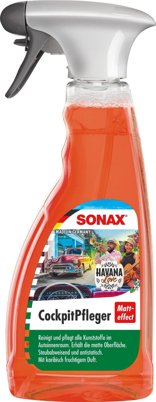Sonax kunststofonderhoudsmiddel cockpitpfleger matteffect cockpit care 500 ml havana love