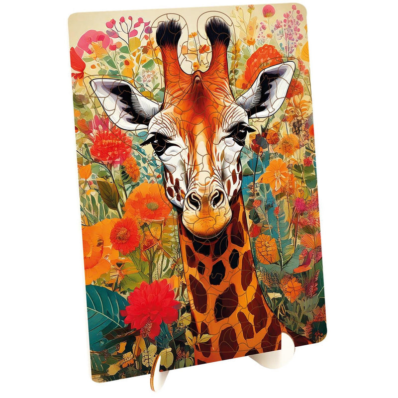 Load image into Gallery viewer, Moxy houten puzzel giraffe unieke vormen

