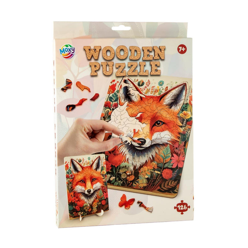 Load image into Gallery viewer, Moxy houten puzzel fox unieke vormen
