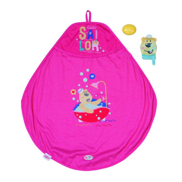 Baby born handdoek met capuchon + accessoires roze