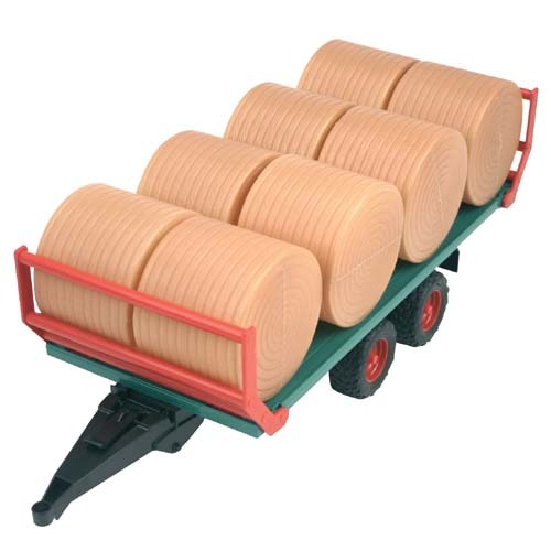 Bruder balentransporter met 8 strobalen