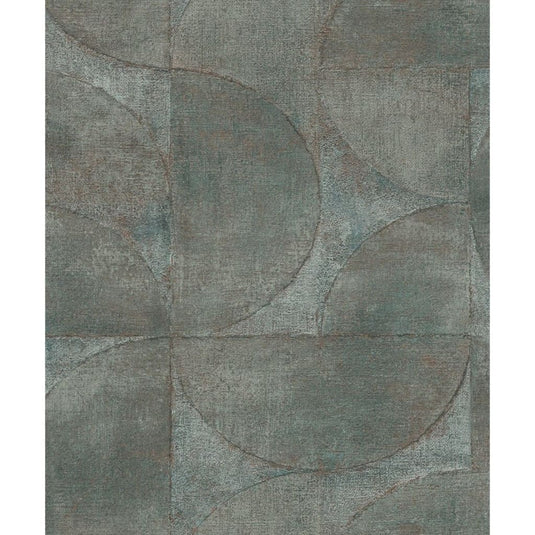 Noordwand behang vintage deluxe graphic circle look grijs en bruin