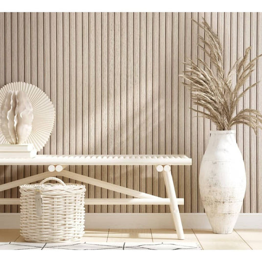 Noordwand behang botanica wooden slats beige