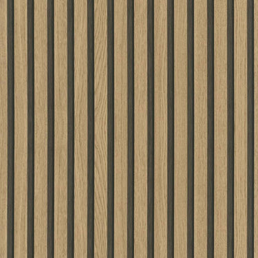 Noordwand behang botanica wooden slats bruin en eikenkleurig